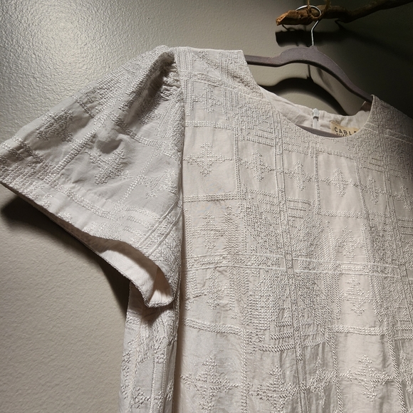 Cable Melbourne White Embroidered Mid Length White Summer Dress, Medium - Picture 6 of 16